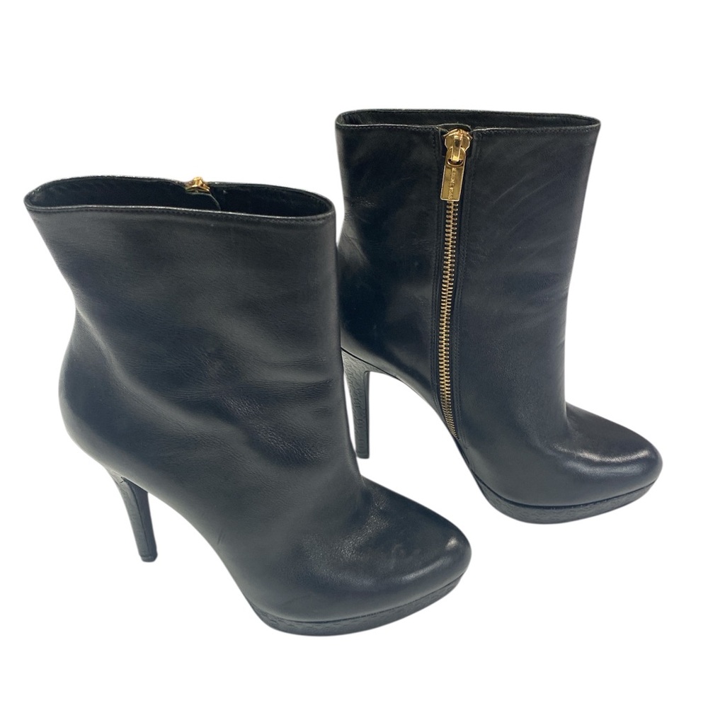 Michael Kors Black Leather Leather High Heel Ankle Booties with Women’s Size 7M - Picture 2 of 6